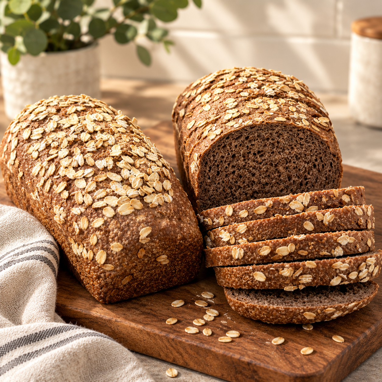 Rustic Brown Sourdough Bread Loaf